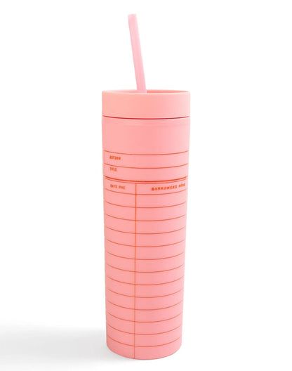 Library Card Tumbler - Pink