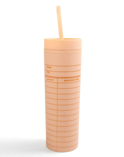 Library Card Tumbler - Peach