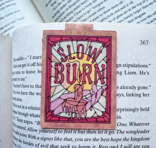 Slow Burn - Stained Glass Book Tropes Magnetic Bookmark