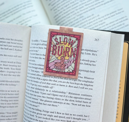 Slow Burn - Stained Glass Book Tropes Magnetic Bookmark