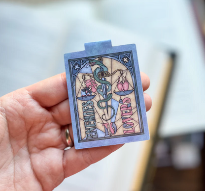 Enemies To Lovers - Stained Glass Book Tropes Magnetic Bookmark