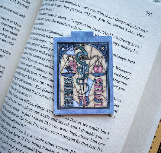 Enemies To Lovers - Stained Glass Book Tropes Magnetic Bookmark