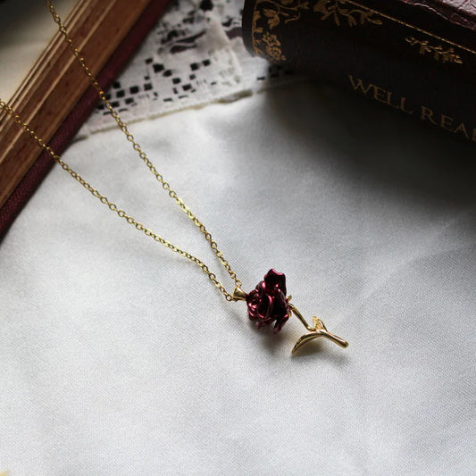 Beauty and the Beast - Gold Pendant Necklace