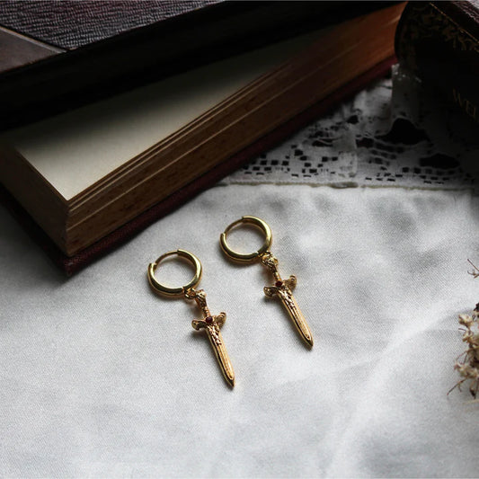 The Dragon Sword Chronicles - Gold Pendant Earrings