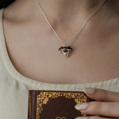 Secrets of the Forest Floor Mushroom - Silver Pendant Necklace