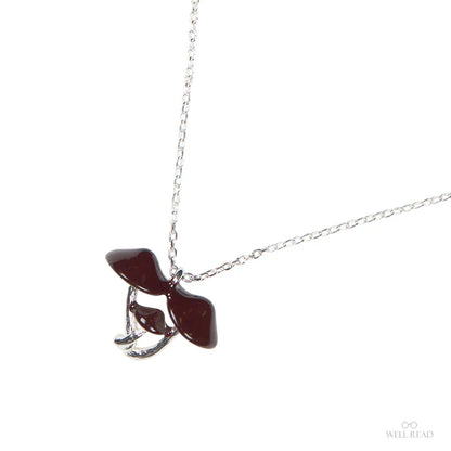 Secrets of the Forest Floor Mushroom - Silver Pendant Necklace