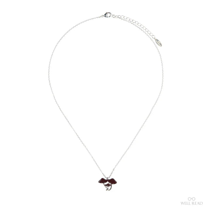 Secrets of the Forest Floor Mushroom - Silver Pendant Necklace