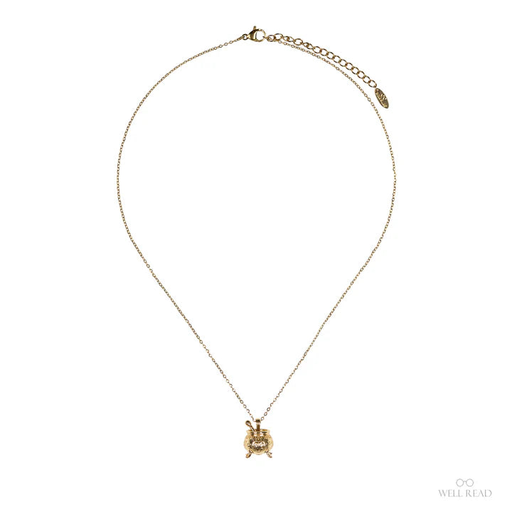 The Encyclopedia of Potion Making Cauldron - Gold Pendant Necklace