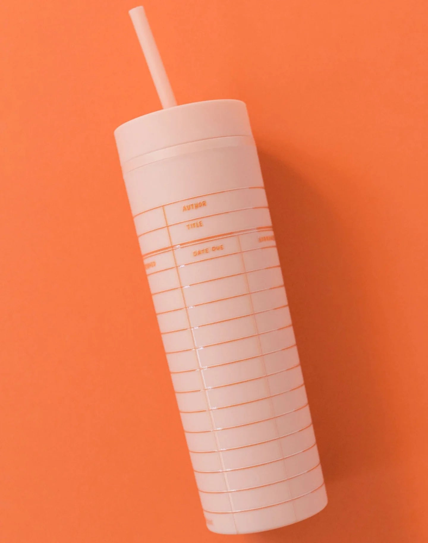 Library Card Tumbler - Peach