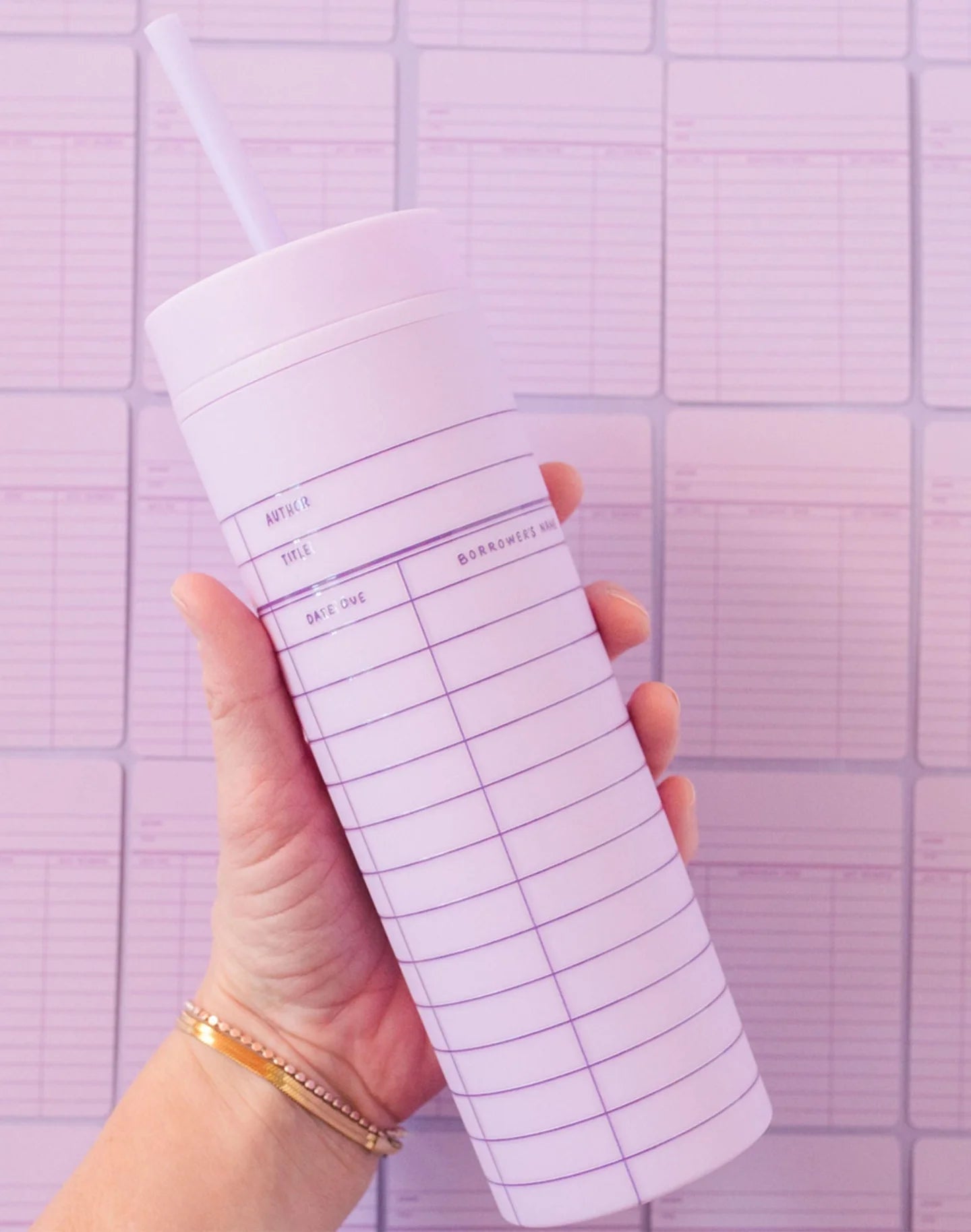 Library Card Tumbler - Lilac
